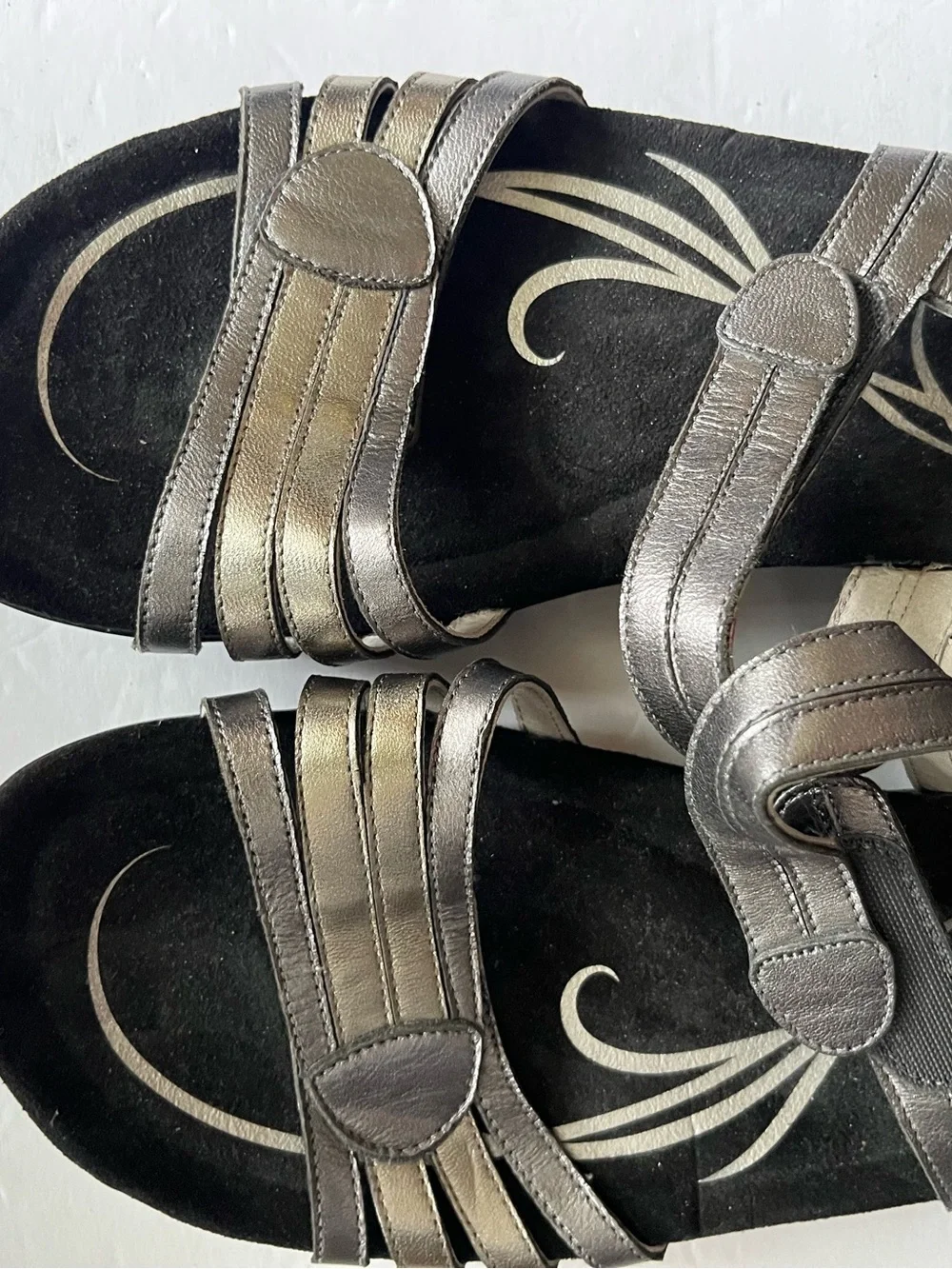 Abeo Brynn Leather Bio System Comfort Sandals Metallic Women's Size 11 N Narrow